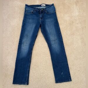 Wrangler Men's Deep Indigo Slim Straight Stretch Jeans 31x32